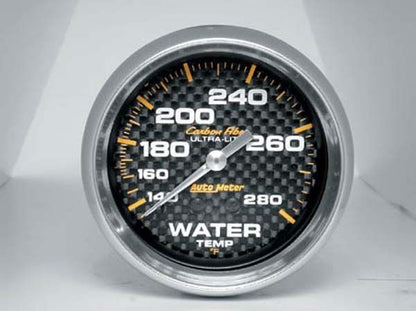 AutoMeter 4831 2-5/8" WATER TEMPERATURE, 140-280 F, CARBON FIBER
