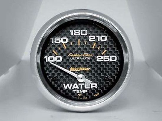 AutoMeter AU4837 Carbon Fiber 2-5/8" Elec Water Temperature Gauge 100-250¶øF