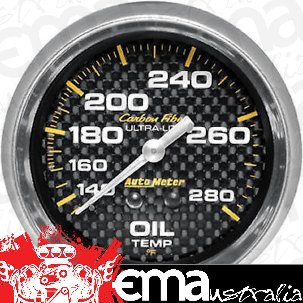 AutoMeter AU4841 Carbon Fiber 2-5/8" Mech. Oil Temperature Gauge 140-280¶øF