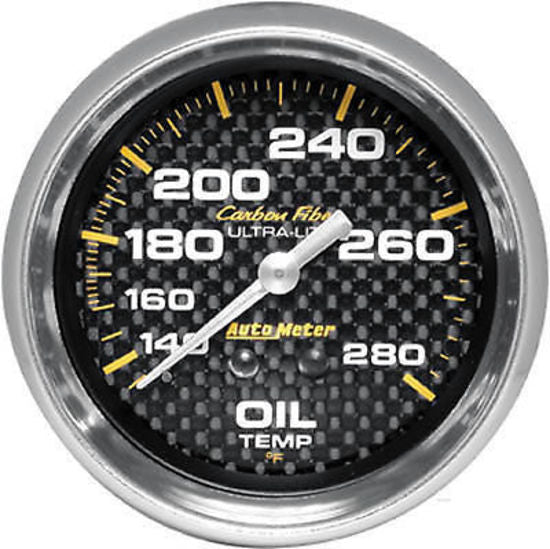 AutoMeter AU4841 Carbon Fiber 2-5/8" Mech. Oil Temperature Gauge 140-280¶øF