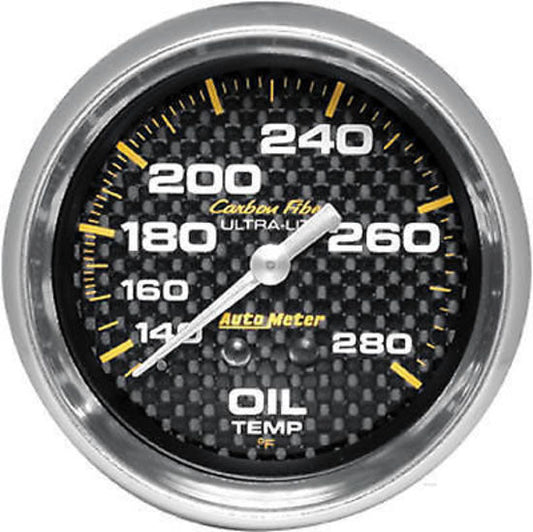 AutoMeter AU4841 Carbon Fiber 2-5/8" Mech. Oil Temperature Gauge 140-280¶øF