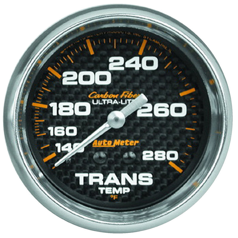 AutoMeter AU4851 Carbon Fiber Transmission Temperature Gauge 2-5/8" Full Sweep Mech 140-280¶øF