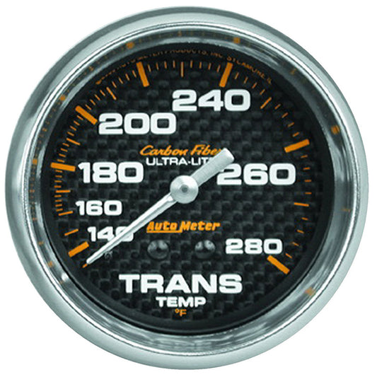 AutoMeter AU4851 Carbon Fiber Transmission Temperature Gauge 2-5/8" Full Sweep Mech 140-280F