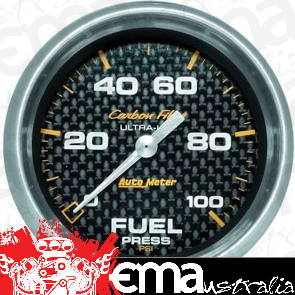 AutoMeter AU4863 Carbon Fiber Fuel Pressure 0-100 PSI 2 5/8 In. Analog Elecal