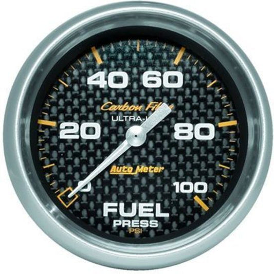 AutoMeter AU4863 Carbon Fiber Fuel Pressure 0-100 PSI 2 5/8 In. Analog Elecal