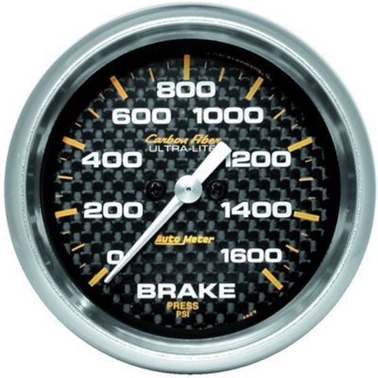 AutoMeter AU4867 Carbon Fiber Brake Pressure 0-1600 PSI 2 5/8 In. Analog Elecal
