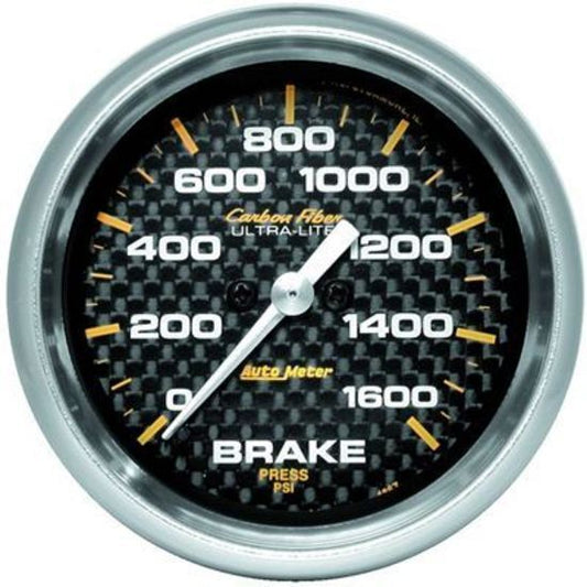 AutoMeter AU4867 Carbon Fiber Brake Pressure 0-1600 PSI 2 5/8 In. Analog Elecal