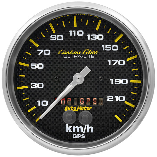 AutoMeter AU4881-M Carbon Fiber 5" Elec In-Dash GPS Speedometer 0-225 Km/H