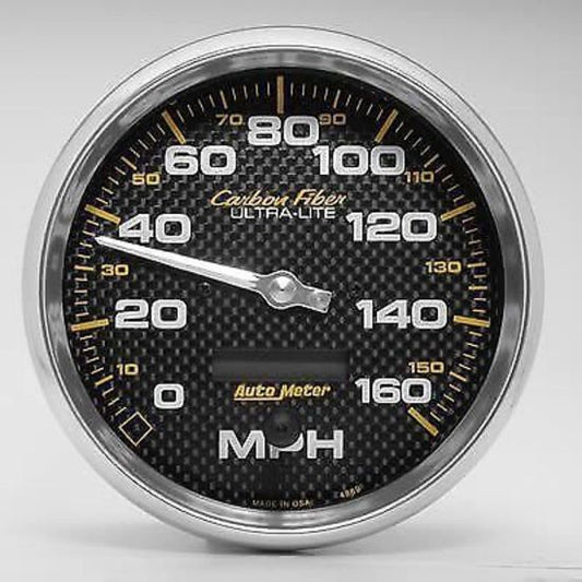 AutoMeter AU4889 Carbon Fiber 5" Elecal In-Dash Speedometer 0-160 MPH