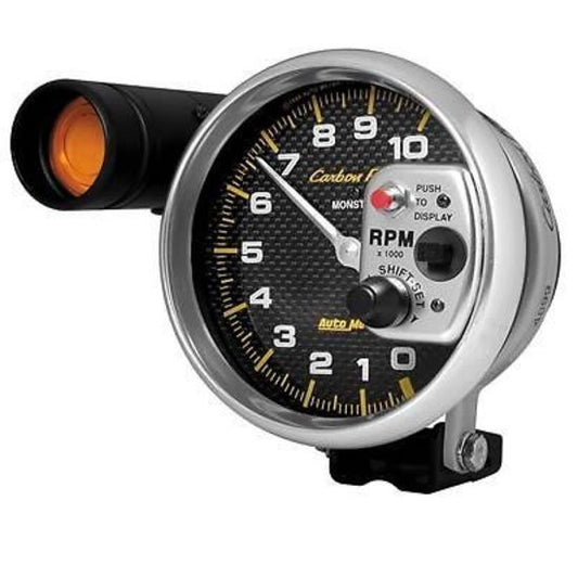AutoMeter AU4899 Carbon Fiber 5" Pedestal Mount Tacho 0-10000 RPM W/Shift Light