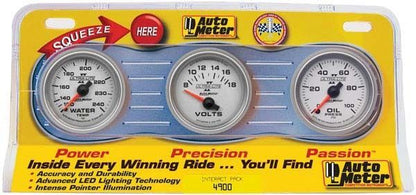 AutoMeter AU4900 Ultra-Lite II 2-1/16" 3 Gauge Pack Water Temp Volts Oil Press