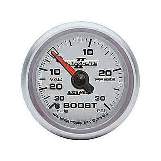 AutoMeter AU4903 Ultra-Lite 2-1/16" Mech Boost/Vacuum Gauge 30 In Hg/30 PSI
