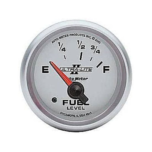 AutoMeter AU4913 Ultra-Lite II 2-1/16" Elecal Fuel Level Gauge 0-90 OHMS