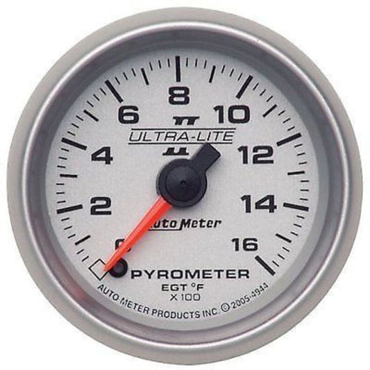 AutoMeter AU4944 Ultra-Lite II 2-1/16" Elecal Pyrometer Egt Gauge 0-1600¶øF