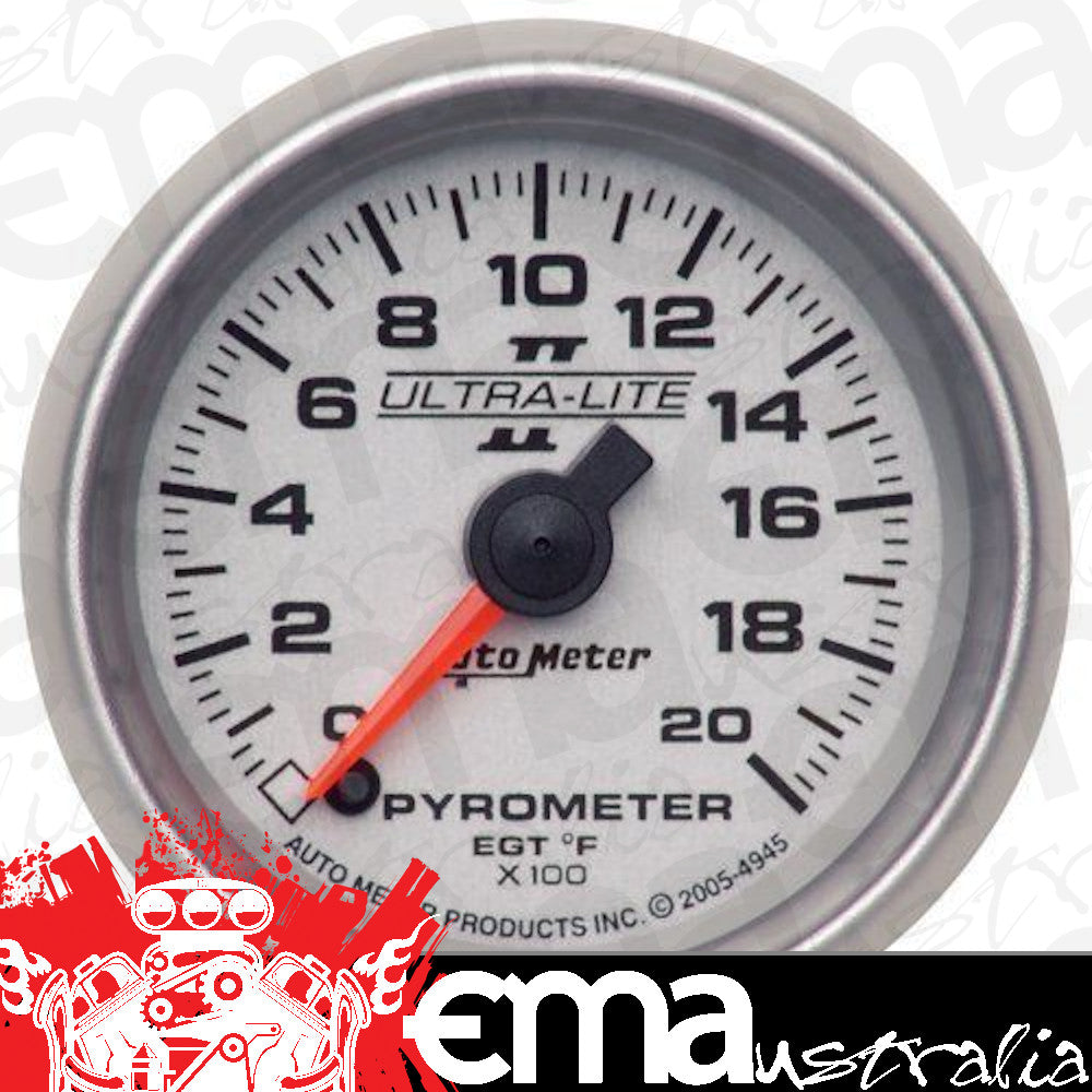 AutoMeter AU4945 Ultra-Lite II 2-1/16" Elecal Pyrometer Egt Gauge 0-2000¶øF