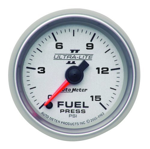 AutoMeter AU4961 Ultra-Lite II Fuel Pressure Gauge 2-1/16" Full Sweep Elec 0-15 PSI