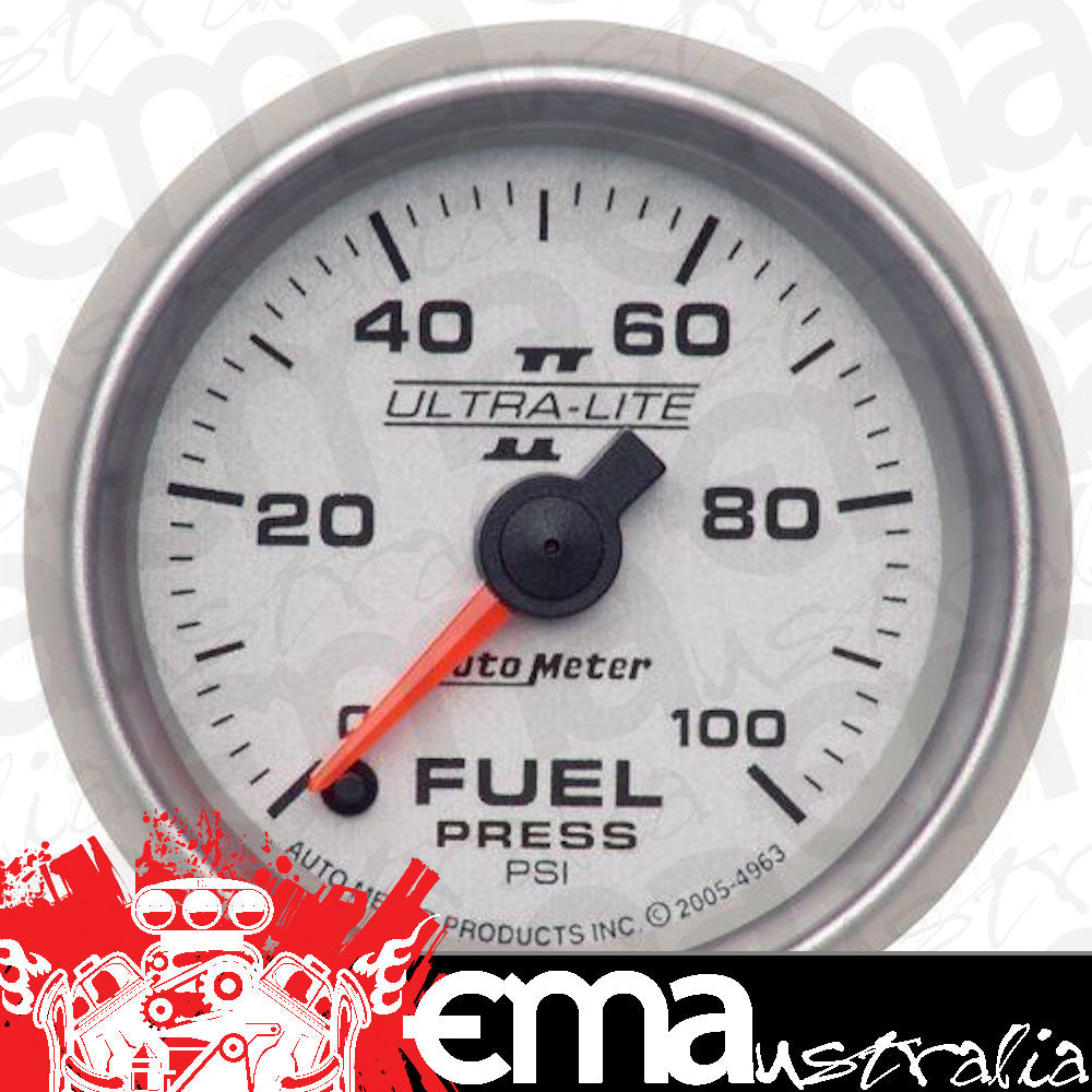 AutoMeter AU4963 Ultra-Lite II 2-1/16" Fuel Pressure Gauge 0-100 PSI W/ Memory