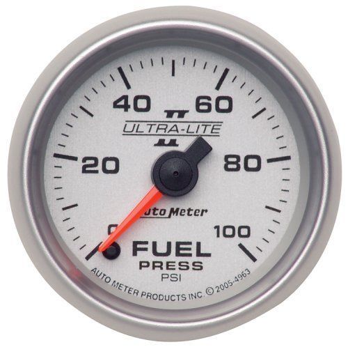 AutoMeter AU4963 Ultra-Lite II 2-1/16" Fuel Pressure Gauge 0-100 PSI W/ Memory