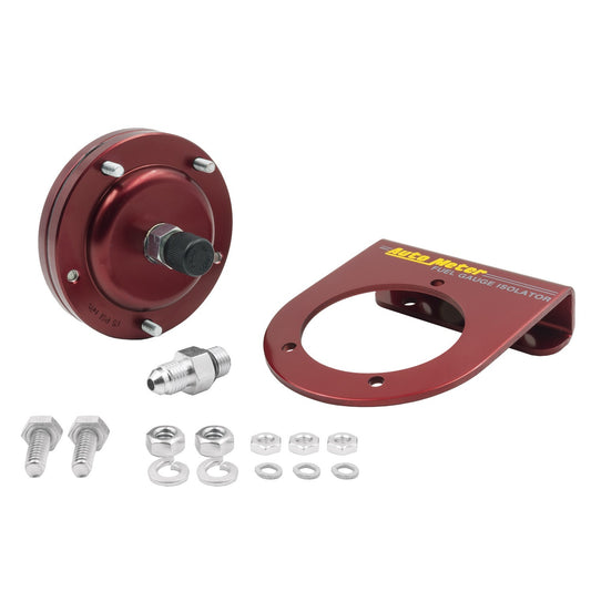 AutoMeter AU5376 Ffuel Pressure Isolator Kit For 15 PSI Gauges Red Anodized Aluminum -4An Fittings