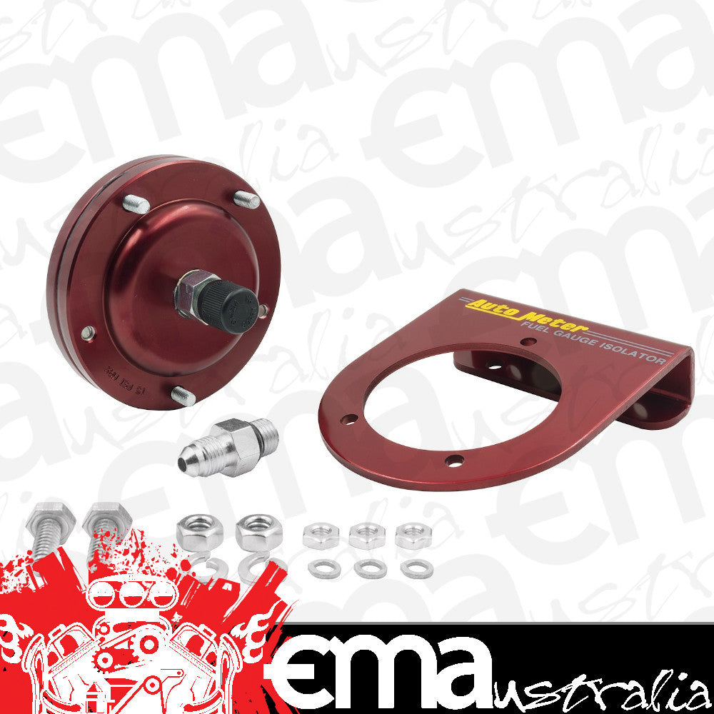 AutoMeter AU5376 Ffuel Pressure Isolator Kit For 15 PSI Gauges Red Anodized Aluminum -4An Fittings