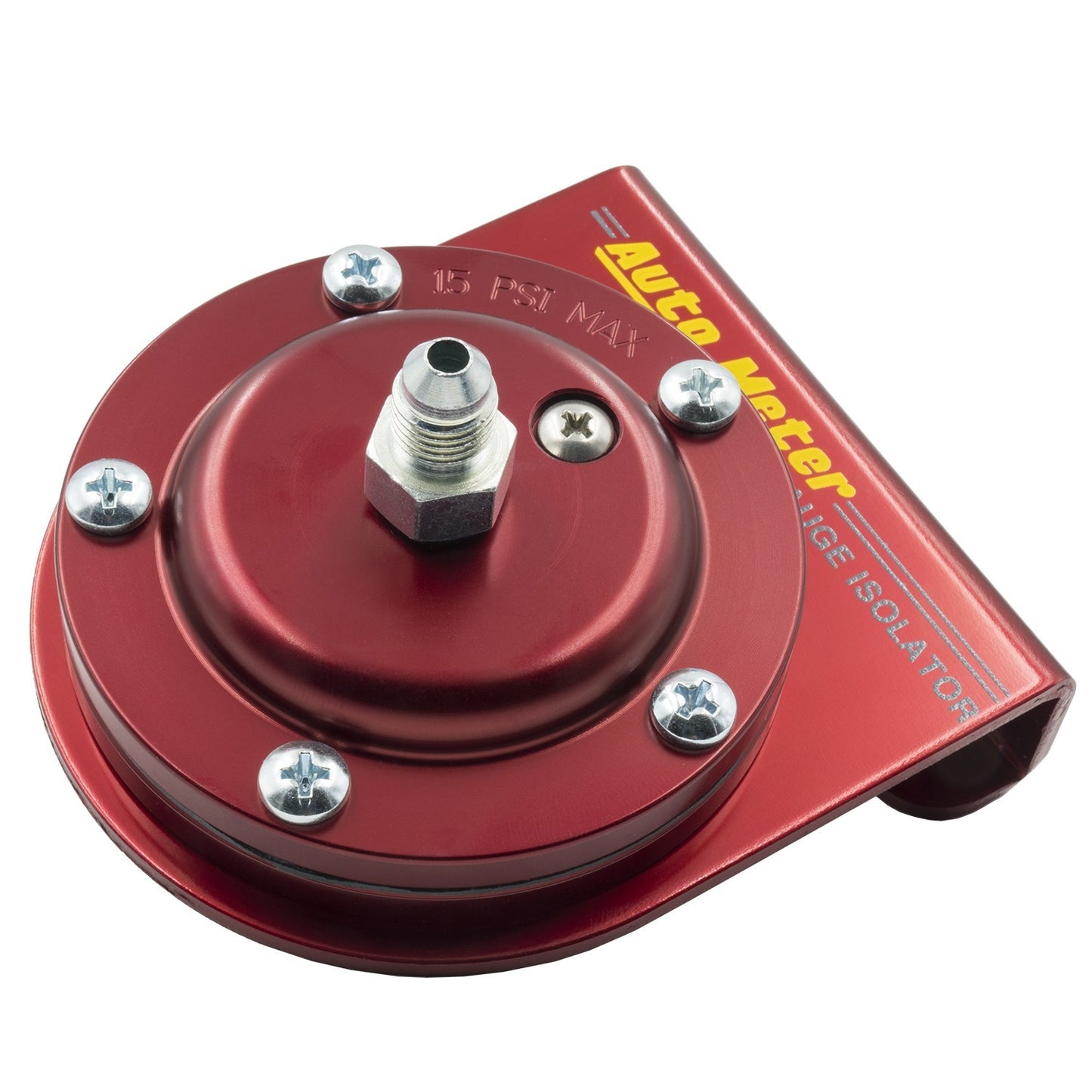 AutoMeter AU5376 Ffuel Pressure Isolator Kit For 15 PSI Gauges Red Anodized Aluminum -4An Fittings