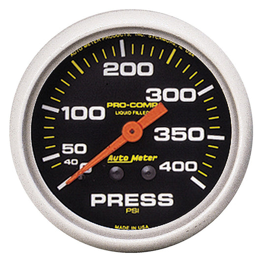 AutoMeter AU5424 Pro-Comp Pressure Gauge 2-5/8" Liquid Filled Mech 0-400 PSI