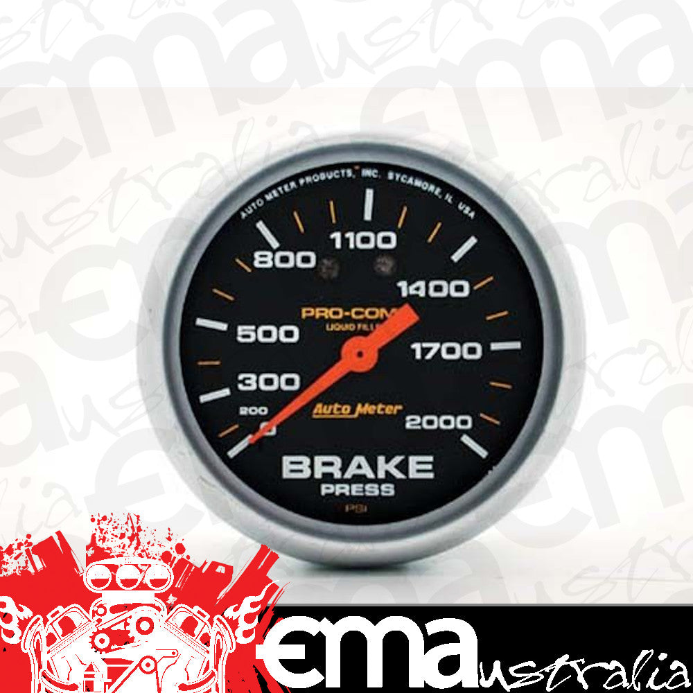 AutoMeter AU5426 Pro-Comp 2-5/8" Brake Pressure Gauge 0-2000 PSI Liquid Filled