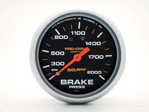 AutoMeter AU5426 Pro-Comp 2-5/8" Brake Pressure Gauge 0-2000 PSI Liquid Filled