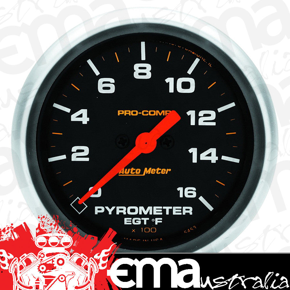 AutoMeter AU5444 Pro-Comp Pyrometer Gauge 2-5/8" Full Sweep Elec 0-1600¶øF