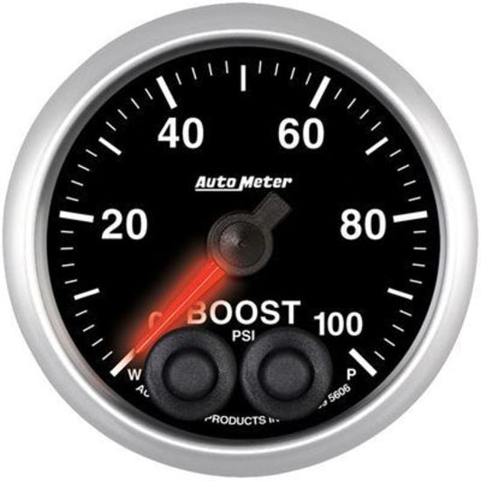 AutoMeter AU5606 Gauge Elite Boost Gauge 2-1/16" 0 - 100 PSI Incl. 1/8 In. Npt Sender 8 Ft. Wiring Harness