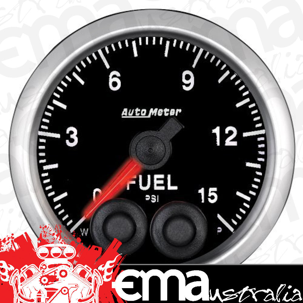 AutoMeter AU5667 Elite Fuel Pressure Gauge 2-1/16" Programmable Warning Function 0-15 PSI