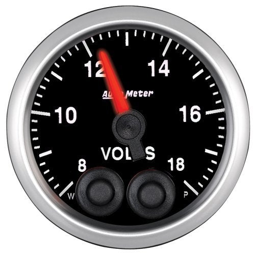 AutoMeter AU5683 Elite Voltmeter Gauge 2-1/16" Programmable Warning Function 8-18 Volts