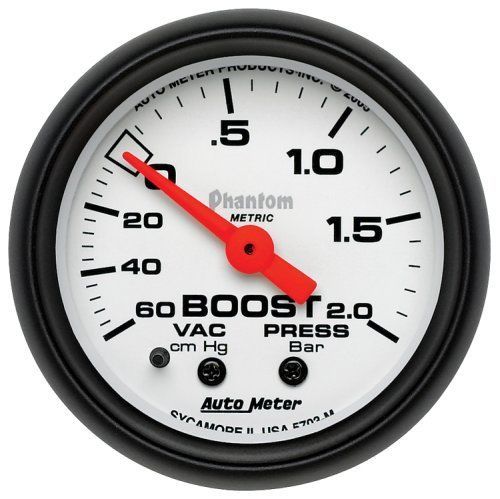 AutoMeter AU5703-M Phantom 2-1/16" Mech Boost Vacuum Gauge 60 Cm.Hg - 2.0 Bar