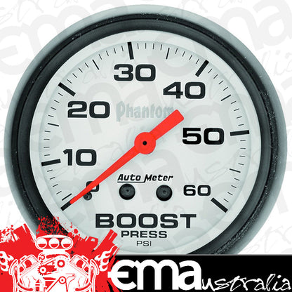 AutoMeter 5705 2-1/16" BOOST, 0-60 PSI, PHANTOM