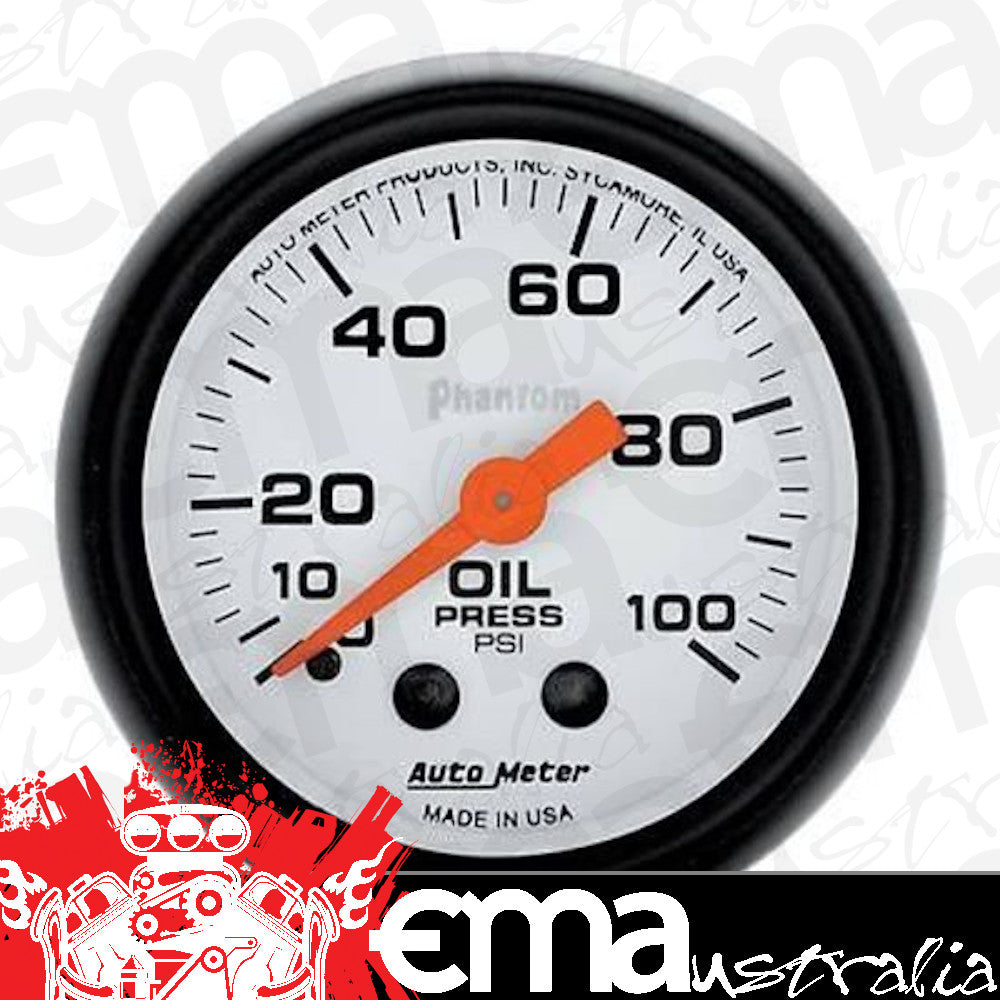 AutoMeter 5721 2-1/16" OIL PRESSURE, 0-100 PSI, PHANTOM