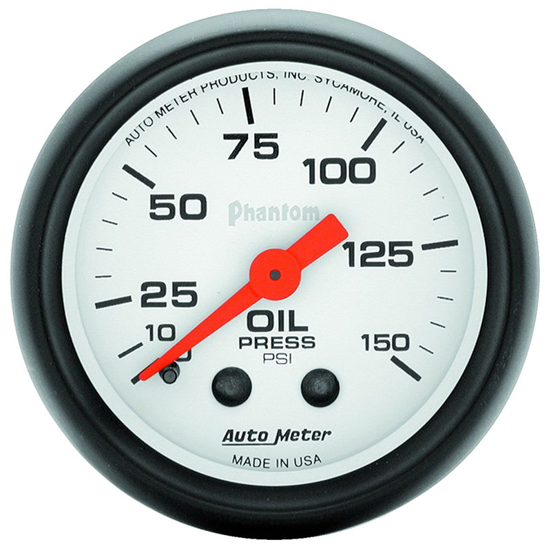 AutoMeter AU5723 Phantom Oil Pressure Gauge 2-1/16" Full Sweep Mech 0-150 PSI