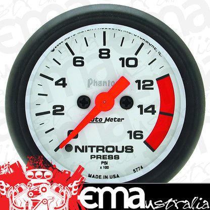 AutoMeter 5774 2-1/16" NITROUS PRESSURE, 0-1600 PSI, PHANTOM
