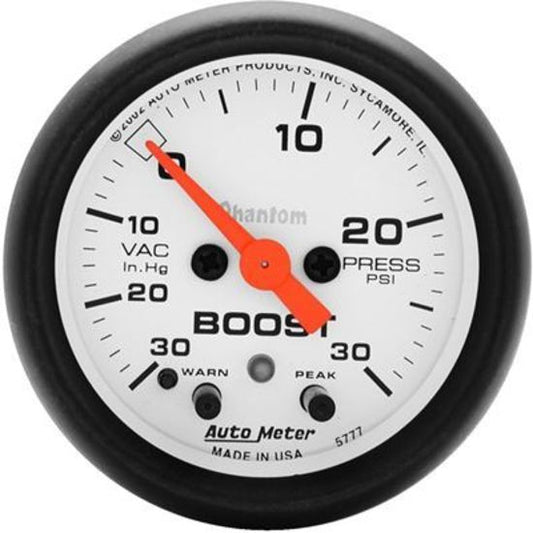 AutoMeter AU5777 Phantom Boost/Vacuum 30 In. Hg/30 PSI 2-1/16" Analog Elecal