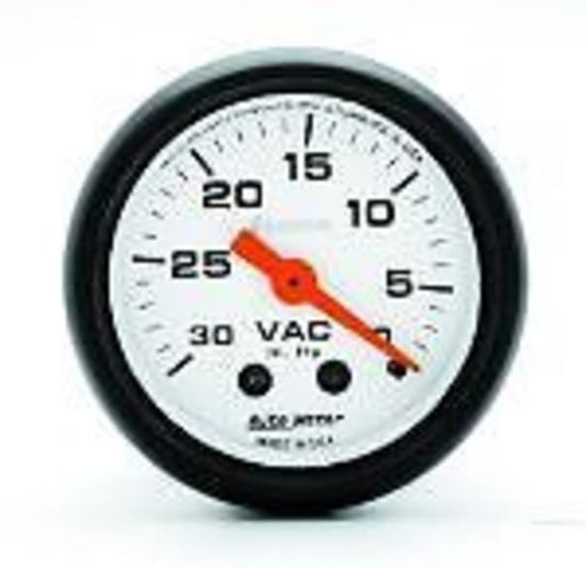 AutoMeter AU5784 Phantom 2-1/6" Mech Vacuum Gauge 0-30 In.Hg
