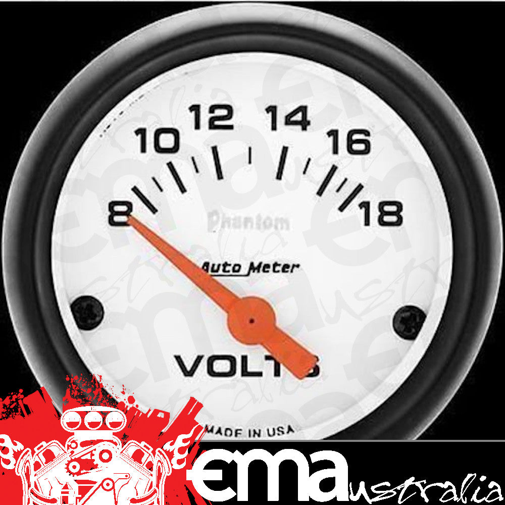 AutoMeter AU5791 Phantom 2-1/16" Voltmeter Gauge 8-18 Volt