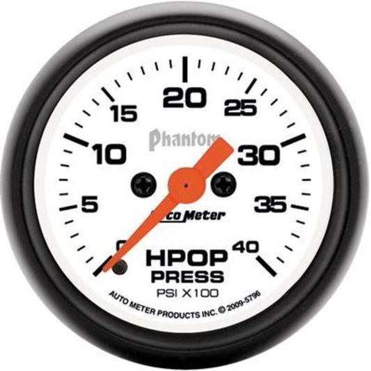 AutoMeter AU5796 Phantom Oil Pressure Gauge 2-1/16" 0 - 4,000 PSI Full Sweep Elec