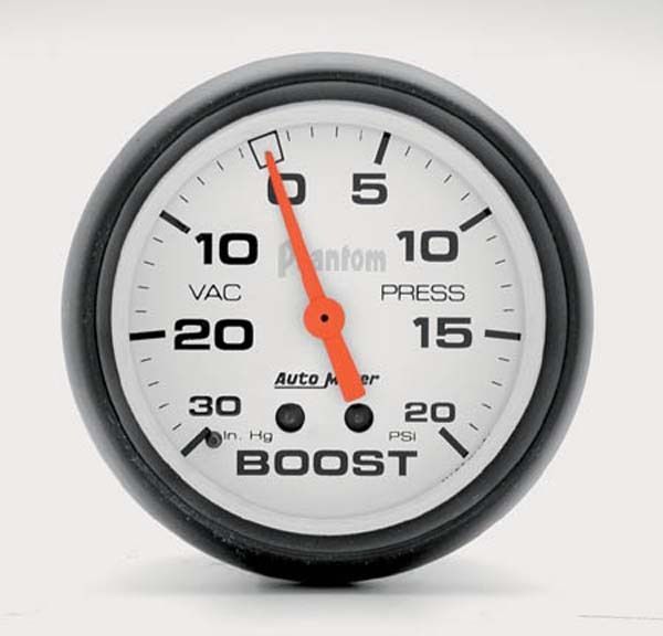 AutoMeter AU5801 Phantom 2-5/8" Mech Boost/Vacuum Gauge 30 In.Hg/20 PSI