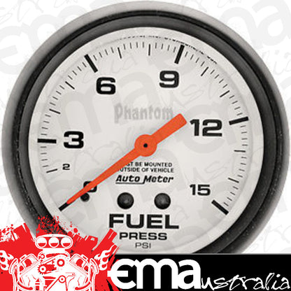 AutoMeter 5810 2-5/8" FUEL PRESSURE, 0-15 PSI, PHANTOM