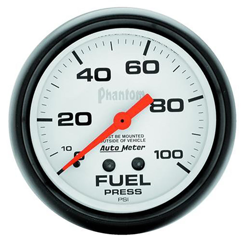 AutoMeter AU5812 Phantom Fuel Pressure Gauge 2-5/8" Full Sweep Mech 0-100 PSI