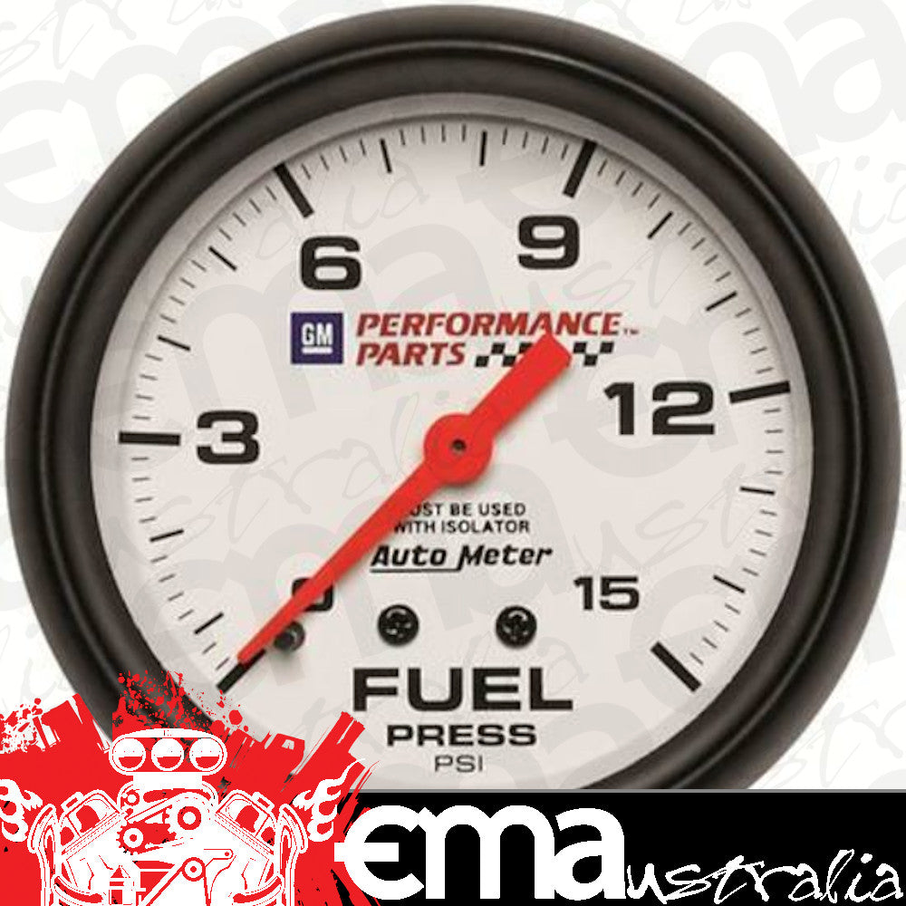 AutoMeter AU5813-00407 Phantom Gm Performance Logo Fuel Pressure 0-15 PSI 2 5/8 In. Analog Mech