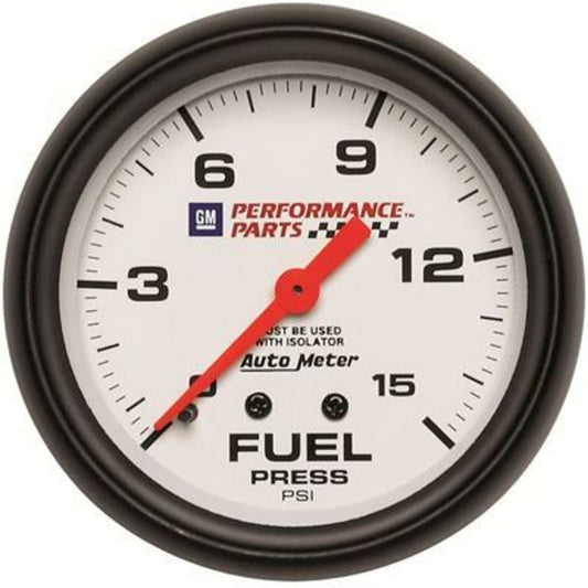 AutoMeter AU5813-00407 Phantom Gm Performance Logo Fuel Pressure 0-15 PSI 2 5/8 In. Analog Mech