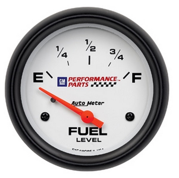 GMPP Fuel Level Gauge (2-5/8", White Dial, Short Sweep Electric, 0-90 ohm)