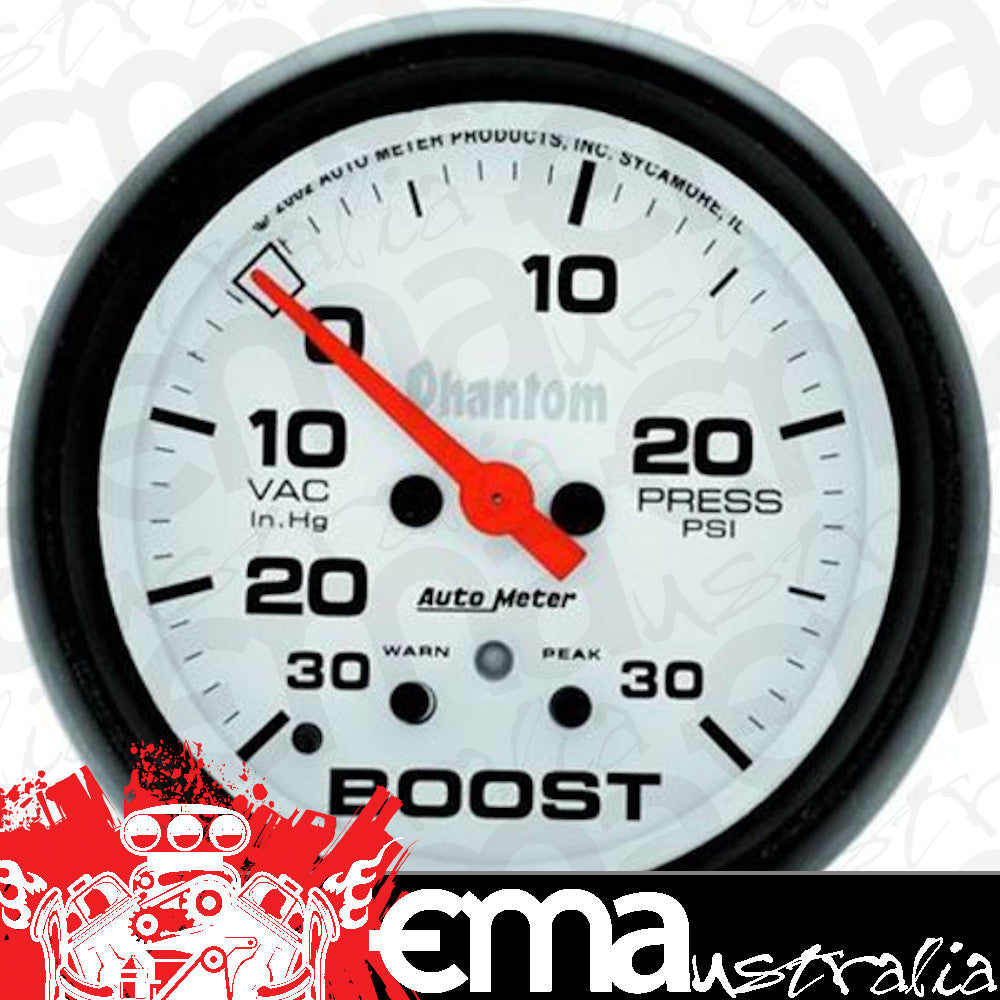 AutoMeter AU5877 Phantom Boost/Vacuum 30 In. Hg/30 PSI 2 5/8 In. Analog Elecal