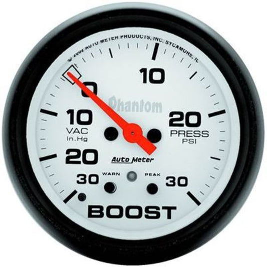AutoMeter AU5877 Phantom Boost/Vacuum 30 In. Hg/30 PSI 2 5/8 In. Analog Elecal