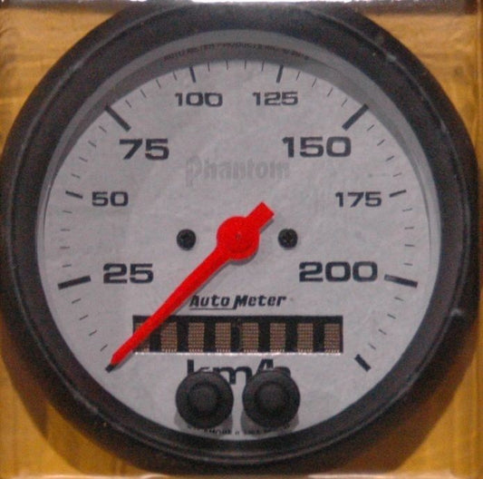 AutoMeter AU5880-M Phantom 3-3/8" Elec In-Dash GPS Speedometer 0-225 Km/H